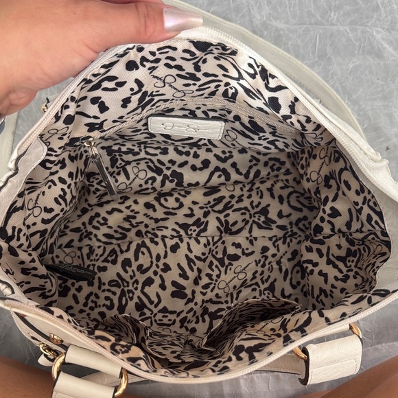 Jessica Simpson White Satchel with Gold Accents - Picture 2 of 6